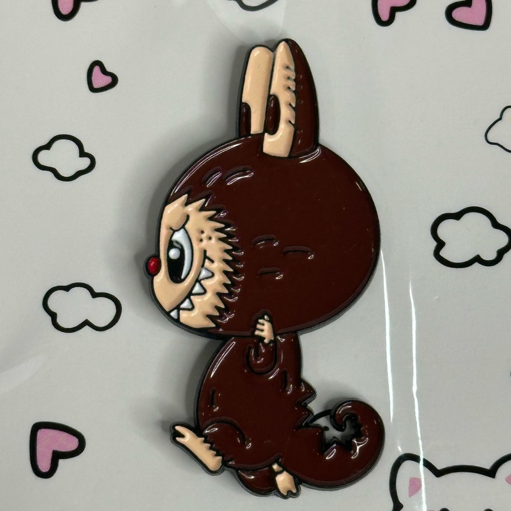 Labubu The Monsters Pin in Brown